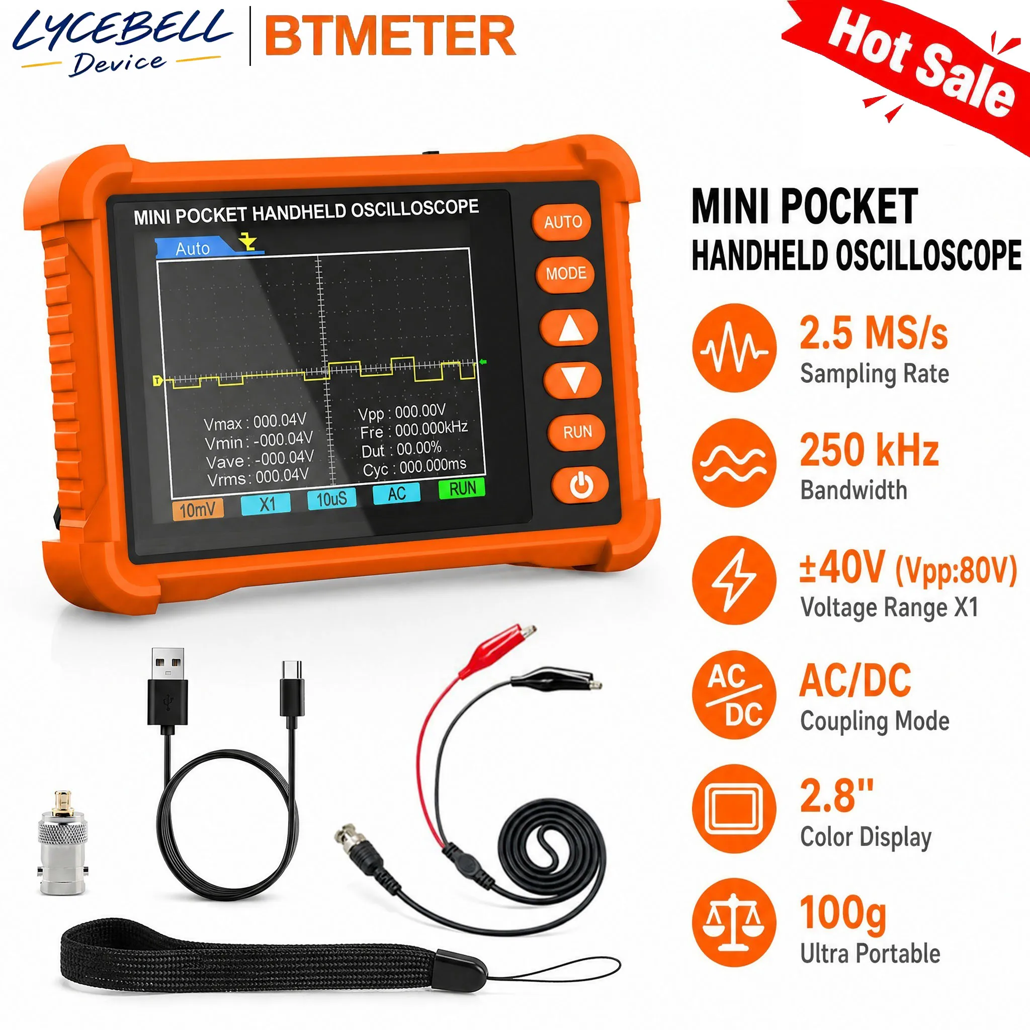 Diy Electronics Test Equipment - 250K Handgehaltenes Digitales Oszilloskop 2,5MS/s Tragbares
