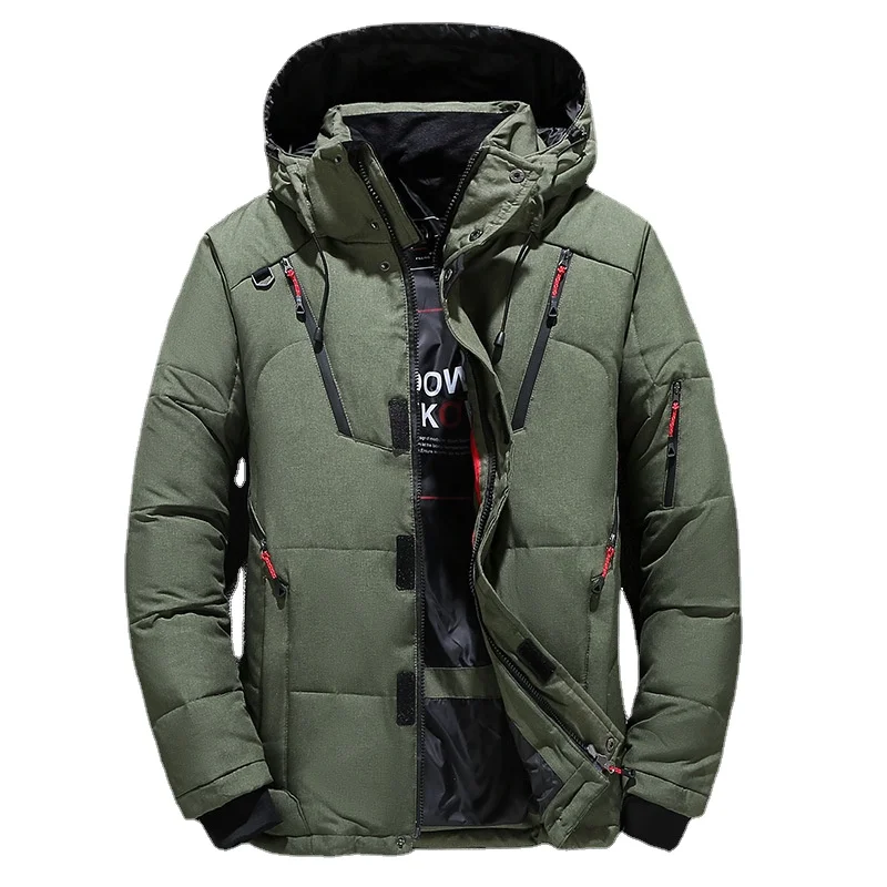 Cappotti con cappuccio Multi-tasca piumino d'anatra bianco giacche a vento soprabito 2022 piumino da neve invernale uomo Casual parka caldo spesso