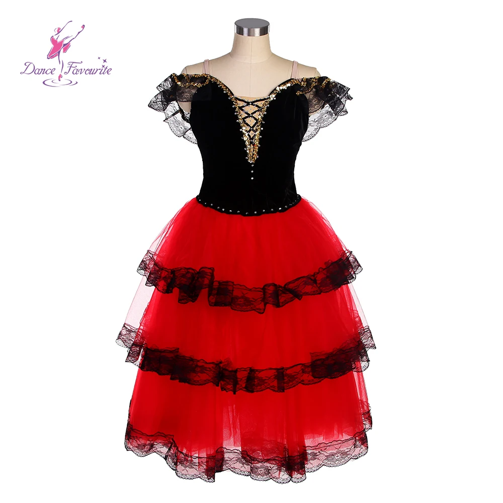 

Dance Favourite Dance Costumes B22507 Long Romantic ballet Tutu Red Tulle Long Ballet Tutu Kitri Variation Tutu