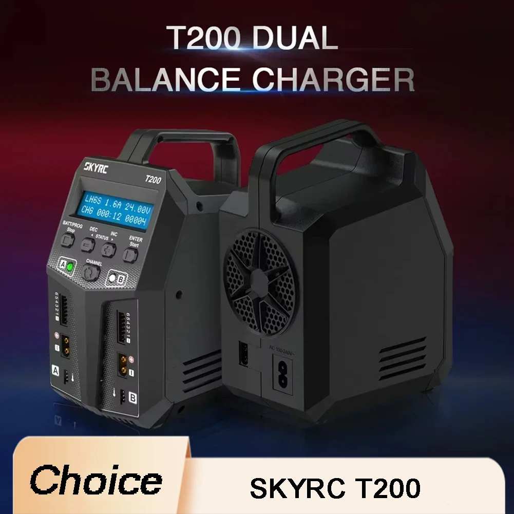 

SKYRC T200 2X100W 12A AC/DC DUAL Battery Balance Charger for 1-6S Lipo/LiHV/LiFe/LiIon Battery