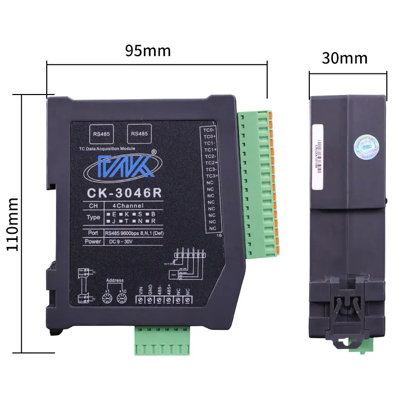 CK-3046R 4 ports RS485 Communication Ethernet/IP réseau Cascade Thermocouple entrée PLC Module d'extension IO à distance