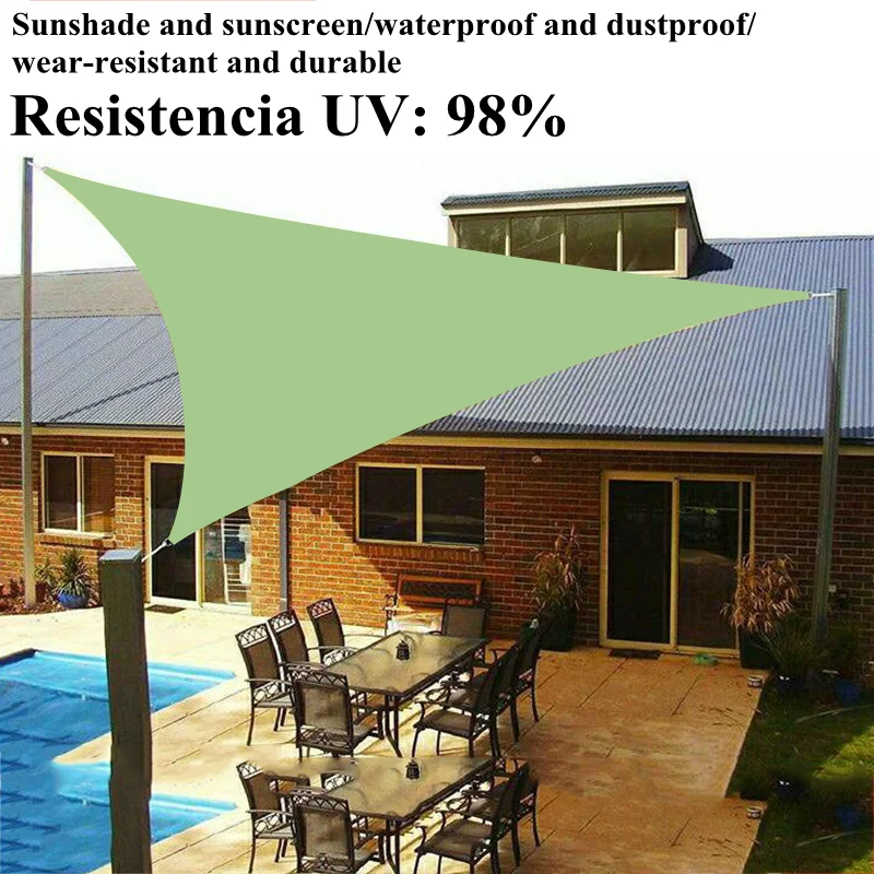 Emerald Green Sunshade Sail Polyester Garden Patio Rainproof Shading Cloth Swimming Pool Sunblock Sail Waterproof Outdoor Awning