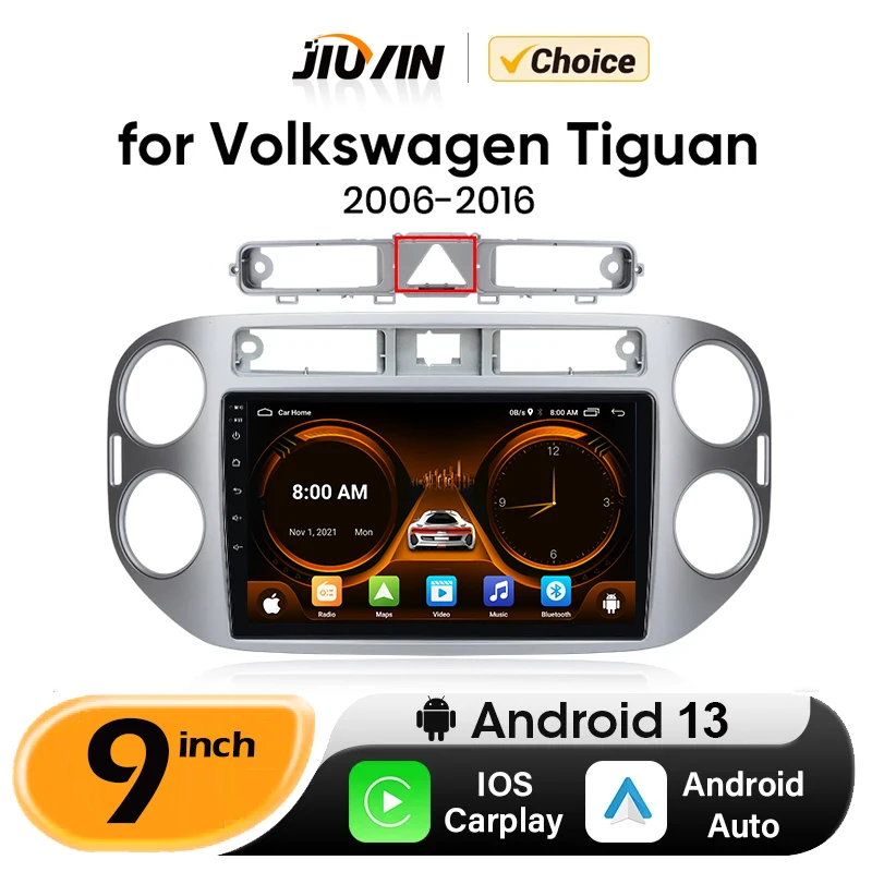 

JIUYIN 9" Car Android 13 For VW Volkswagen Tiguan 1 NF 2006 -2016 2Din Car Radio Multimedia Video Player GPS Stereo Navi CarPlay