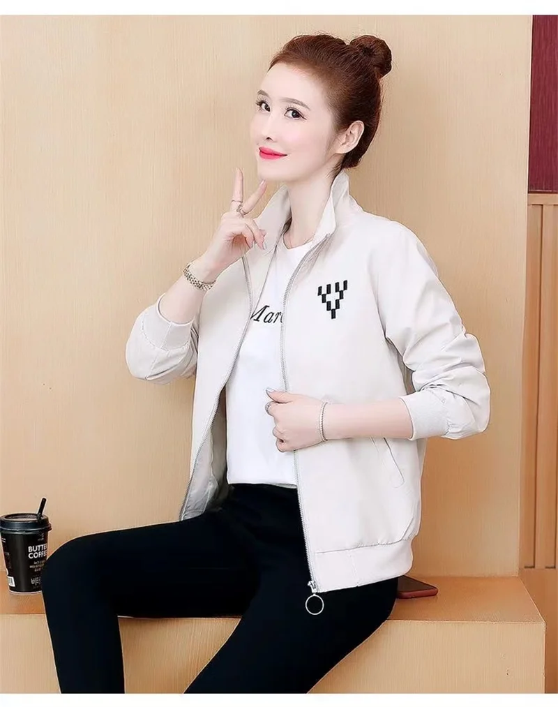 2024 New Women Double Layer With Lining Cloth/short Spring Autumn Korean Version Stand Collar Casual Loose Jacket Trench Coat