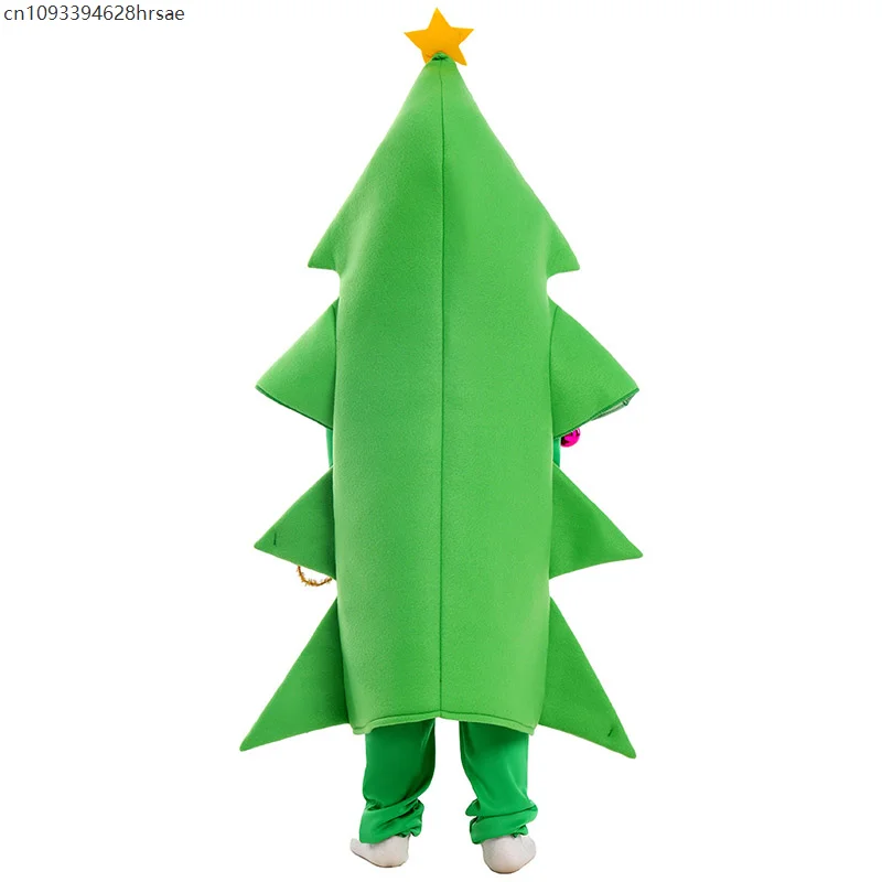 زي شجرة عيد الميلاد للأطفال، ملابس مضحكة للجنسين، فستان شجرة خضراء لعيد الميلاد، أداء حفلات رأس السنة الجديدة