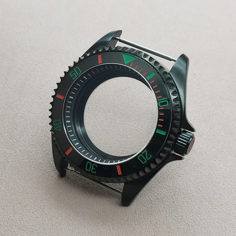 

Black SKX007 Watch Cases Dome Sapphire Glass Fits NH35 NH36 4R35 7S26 Movement Transparent Bottom Cover Men Watch Replace