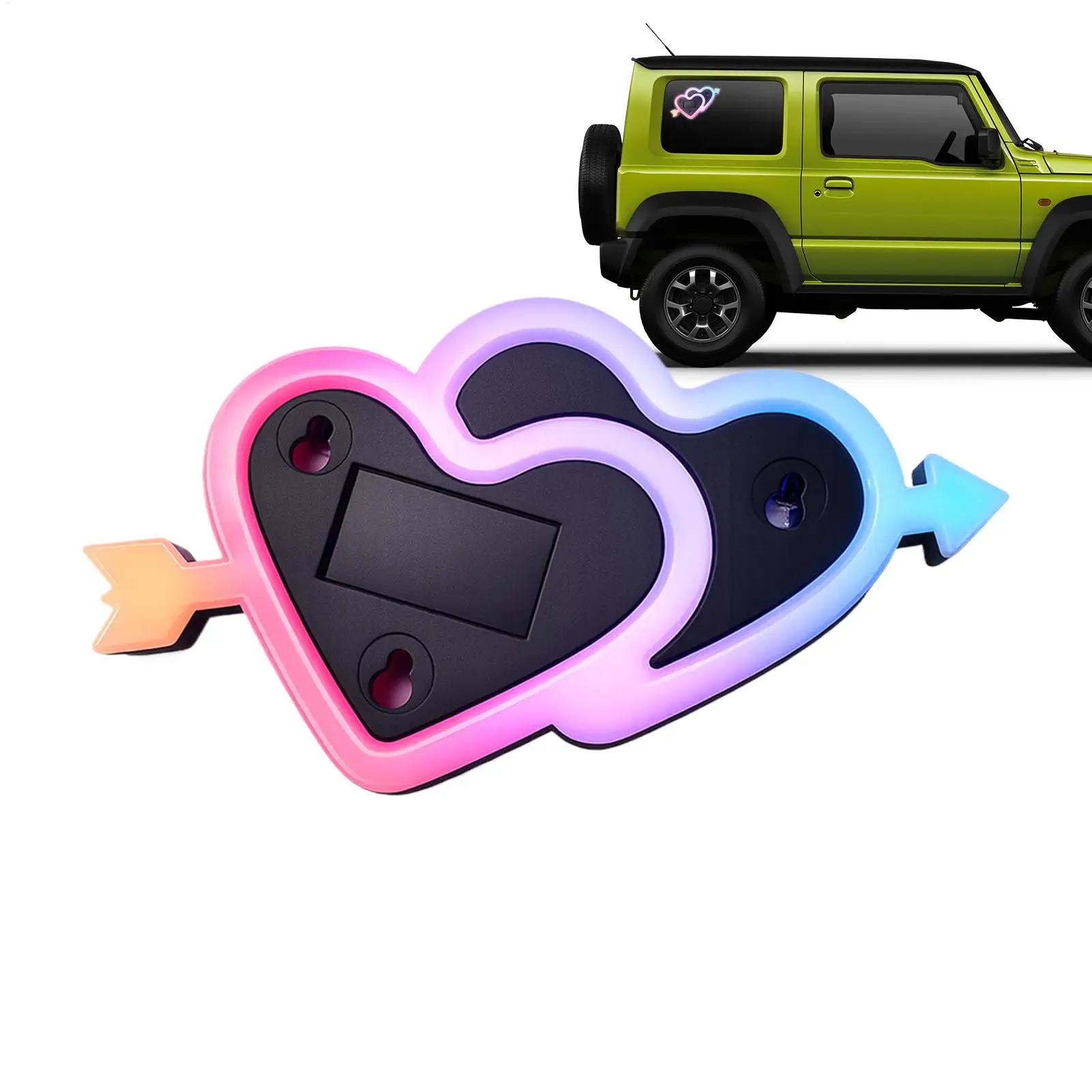 Ambient Lighting For Car Rechargeable Solar Heart Induction Neon Light Sign Car Interior Accessories For RV Sedan Truck Van