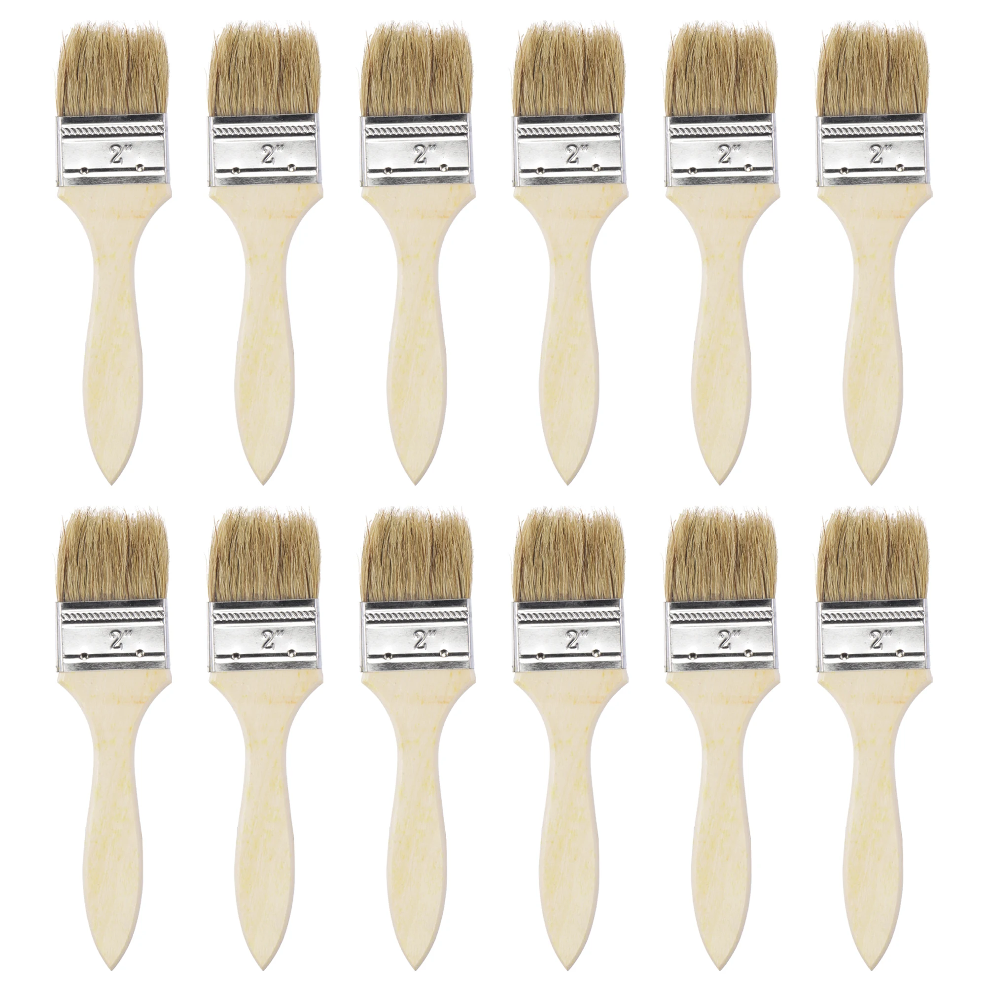 

12 шт. 1/1,5/2/2,5/3 дюйма кисть для рисования с натуральной щетиной и плоской кромкой с деревянной ручкой, инструмент для обработки стен для покраски лаков, клея