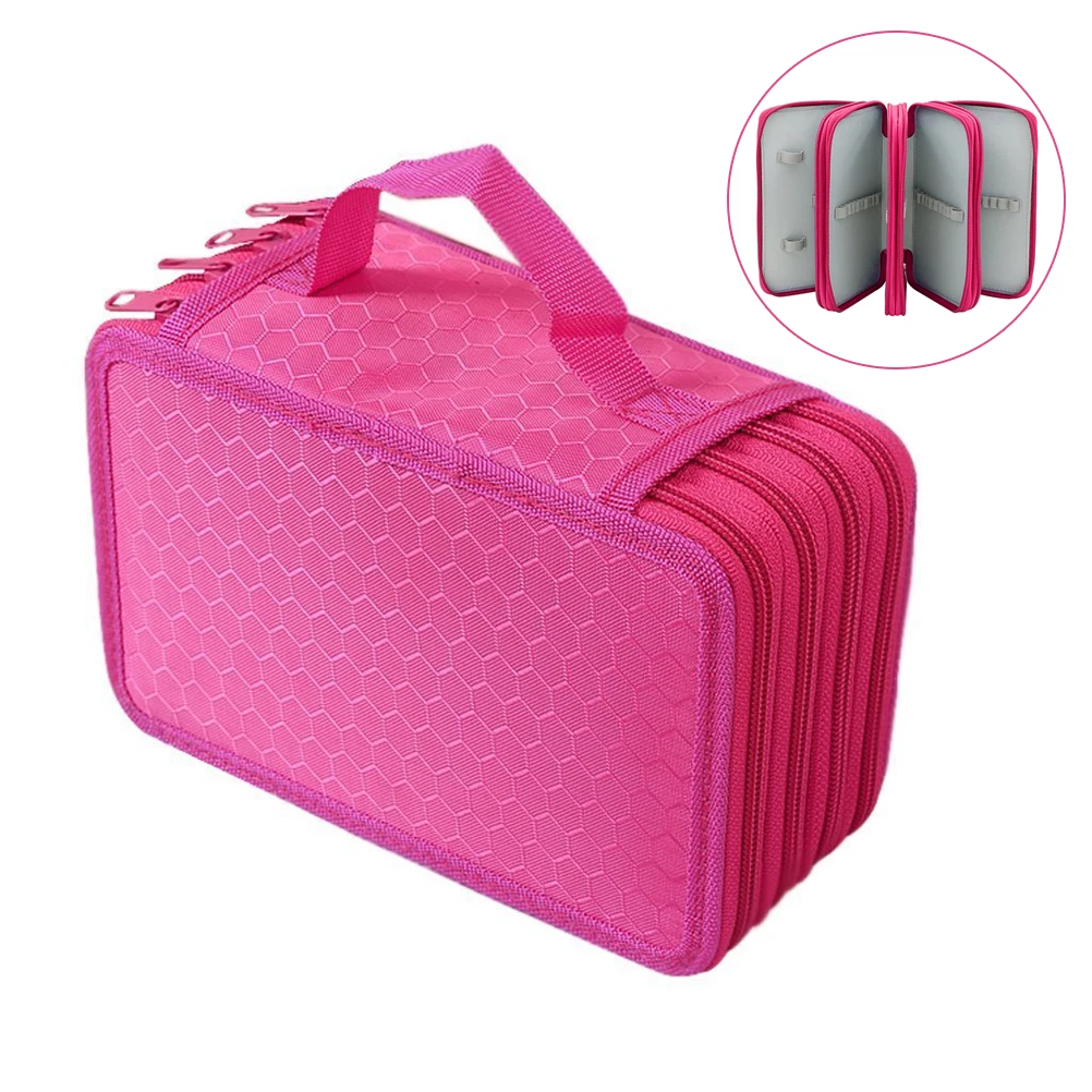

72 Slots Pencil Case Stationery Bag Large Capacity 4 Layers 72 Holes Pencils Erasers Sharpener Travel Home Oxford Nylon Student