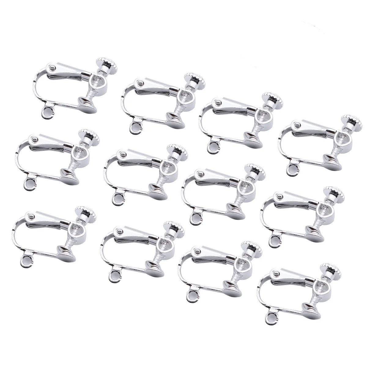 

12pcs Clip-On Earrings Non-Pierced Lightweight Durable Fashionable Open Earring Set For Women Girls Daily School