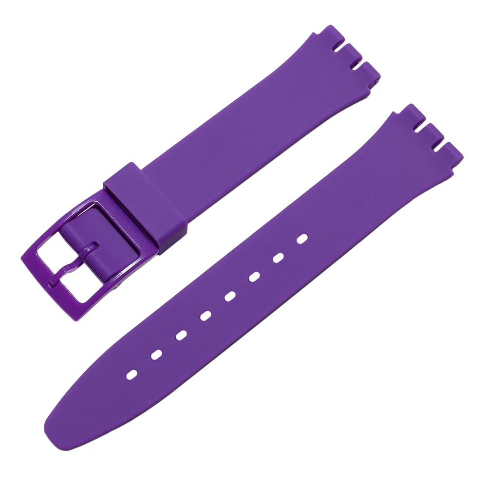 Silikon-Uhrenarmband für Swatch, buntes Sportarmband, Ersatz-Armband, Gummi-Uhrenzubehör, 16 mm, 17 mm, 19 mm, 20 mm – Detail 11