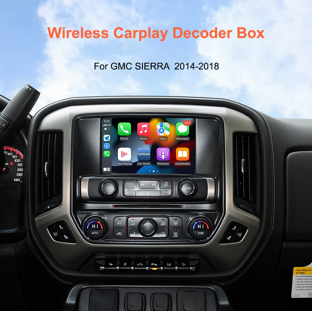 Bonroad Wireless Carplay Android Auto Smart Decoder Box für GMC Sierra 2014-2018 Schnittstelle Airplay Mirror Link Modul Bluetooth – Detail 1