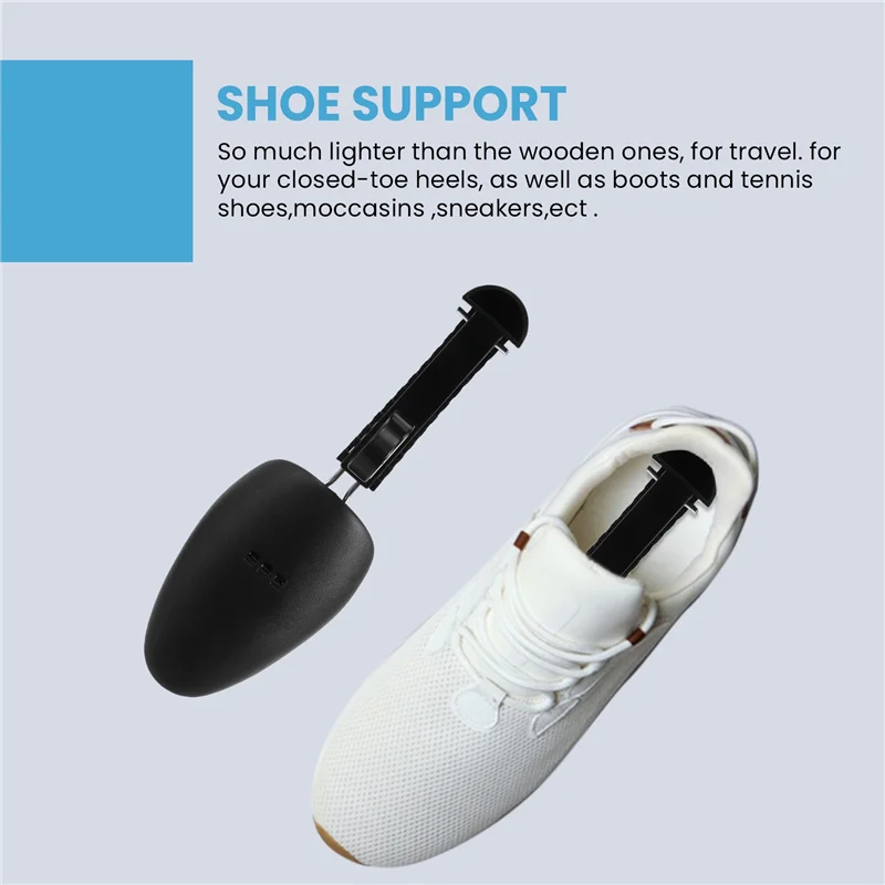 

【SEE】5 Pairs Practical Plastic Adjustable Length Men Shoe Tree Stretcher Boot Holder Organizers (5 Pairs Black)