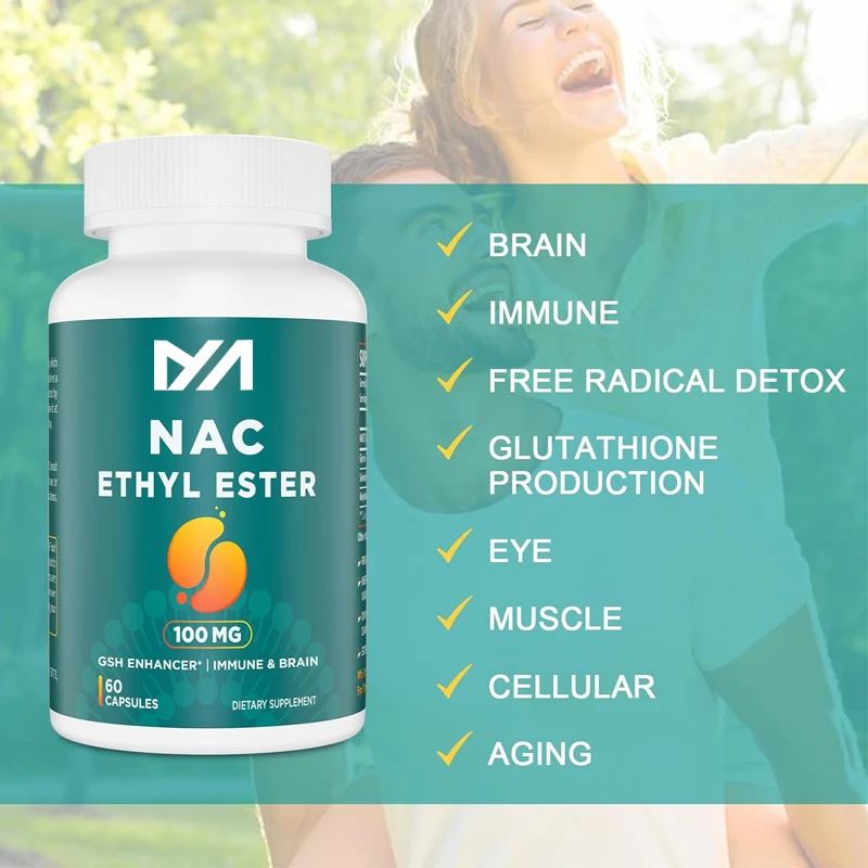 

N-acetylcysteine ethyl ester - absorption rate exceeding 1000mg NAC - containing 600mg glycine - beneficial glutathione