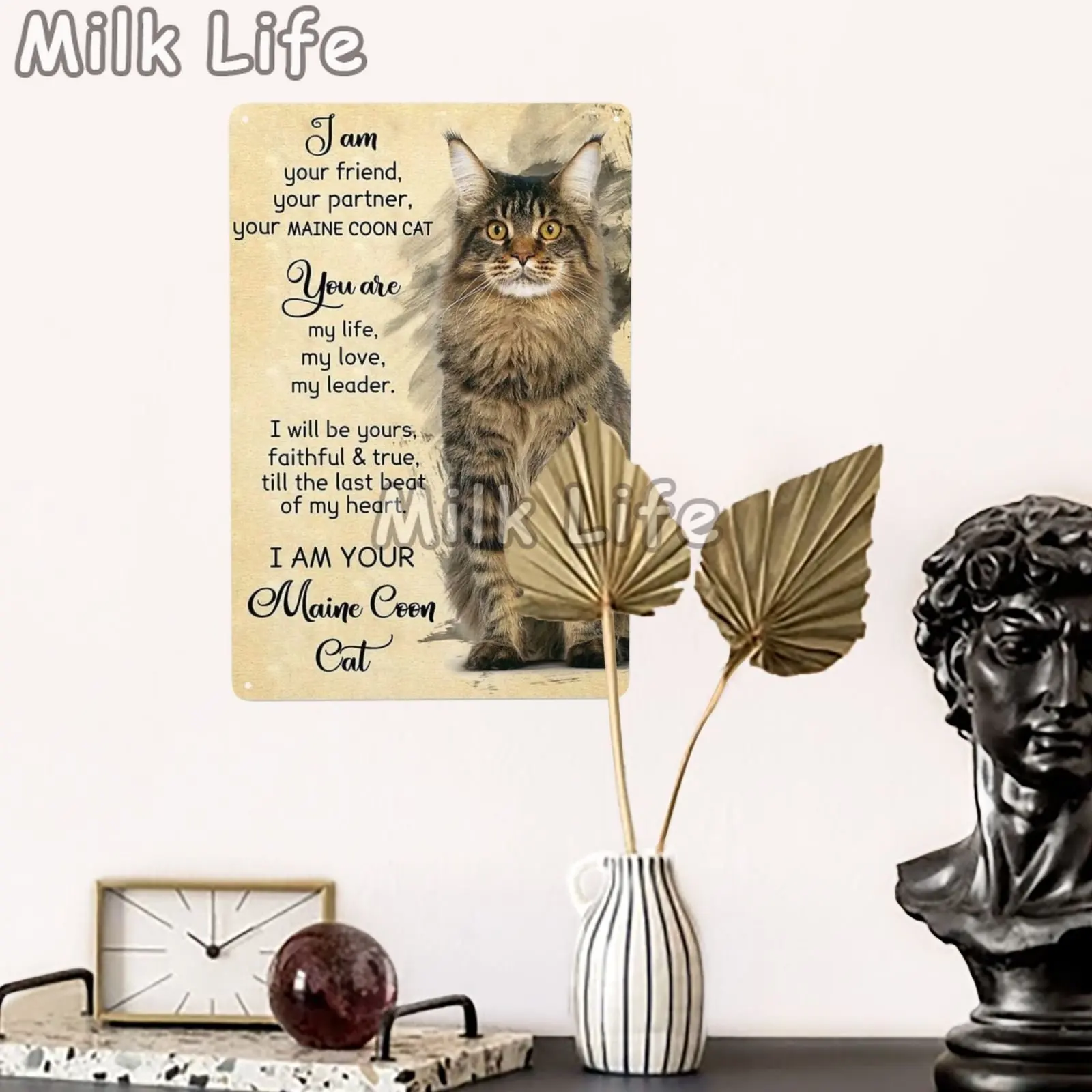 Maine Coon Cat Pet Store Decorations Art Wall Crafts Metal Plaque Poster Decoration Mural Plaques Tin Sign Posters 12x8 Inches