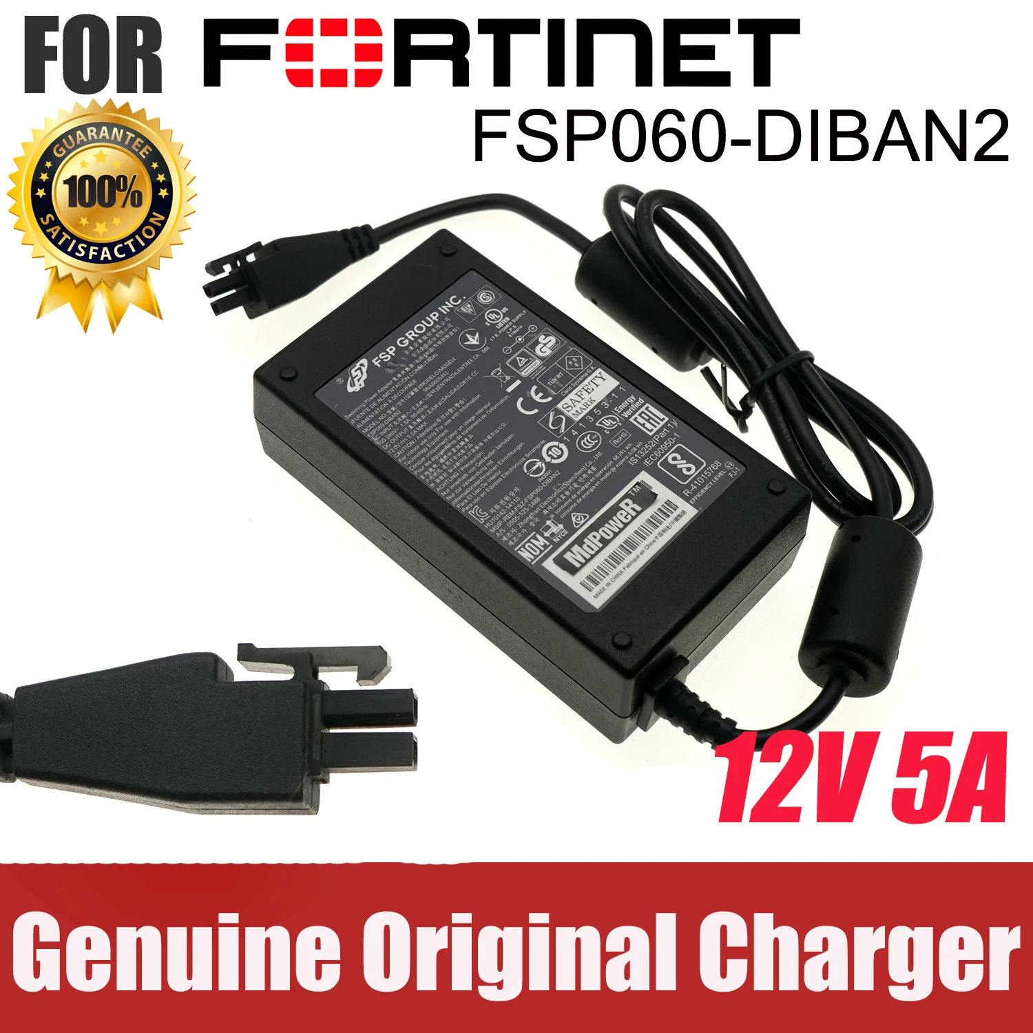 Genuine FSP060-DIBAN2 Switching Power Adapter 12V 5A 2PIN Charger For Fortigate Firewall FG-60D/90D/30E/50E/60E/80E Power Supply