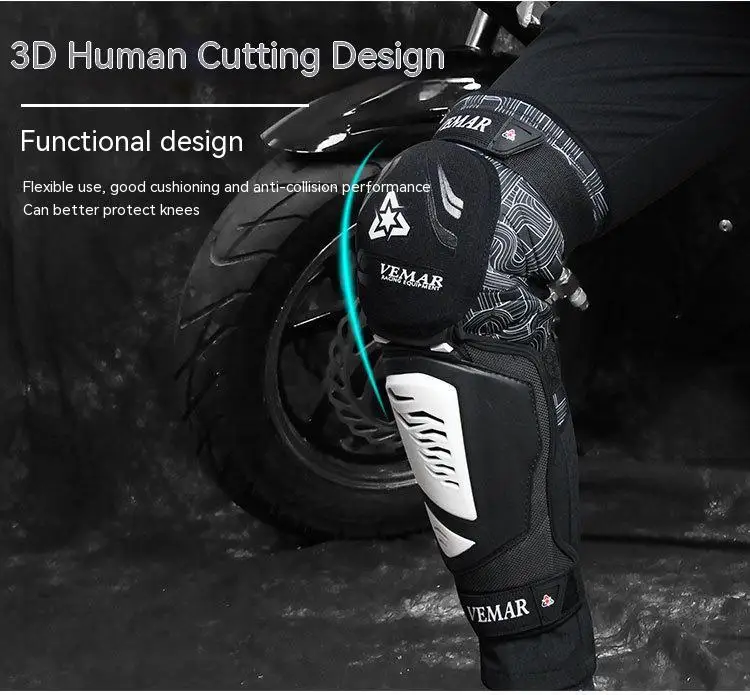 Motorcycle Riding Kneepads Comfortable Breathable Motocross Kneepads Shock-absorbing Anti-fall Motorbike Kneepad High Elasticity