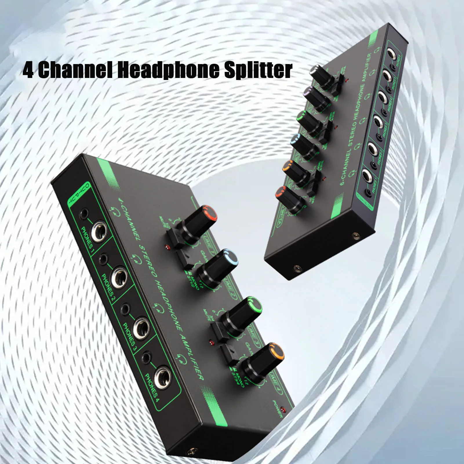 4 Channel Headphone Amplifier Independent Control Headphone Distributor 8 Output Ports Less Interference for Music Performance
