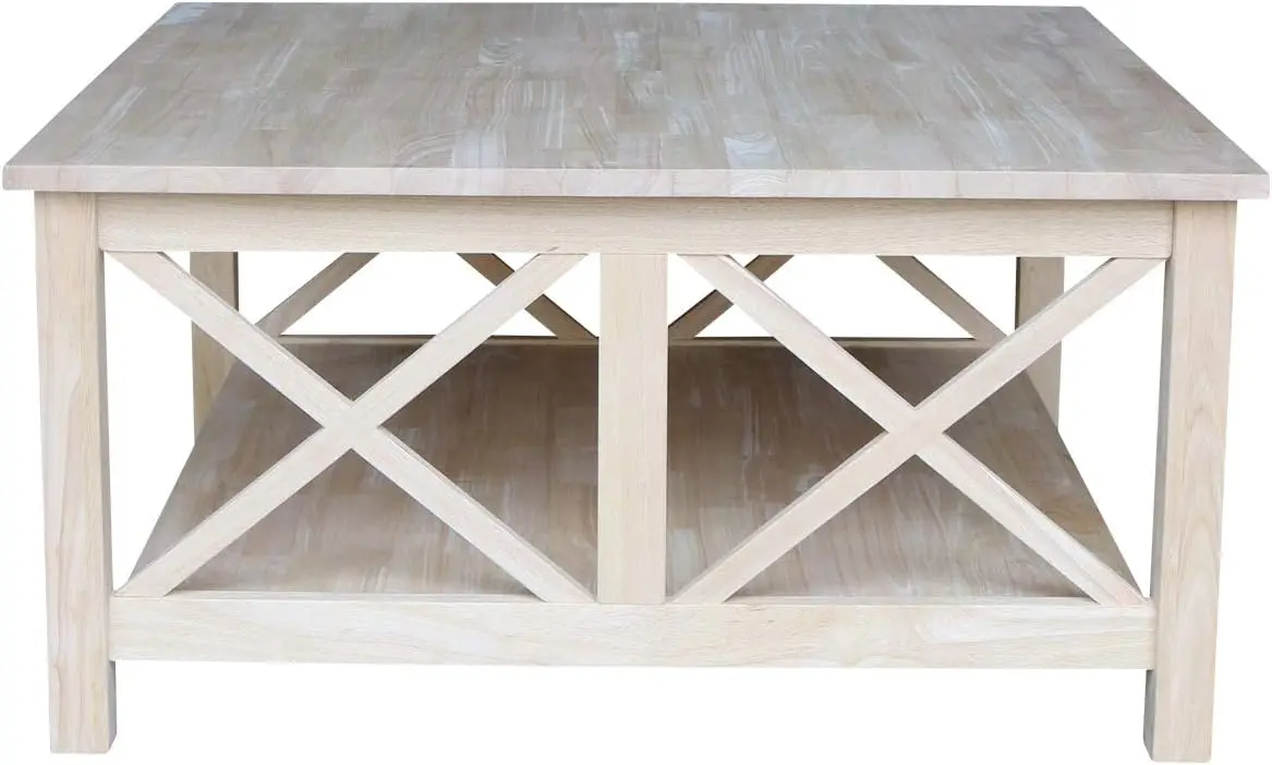 Mesa de centro quadrada Hampton International Concepts, inacabada