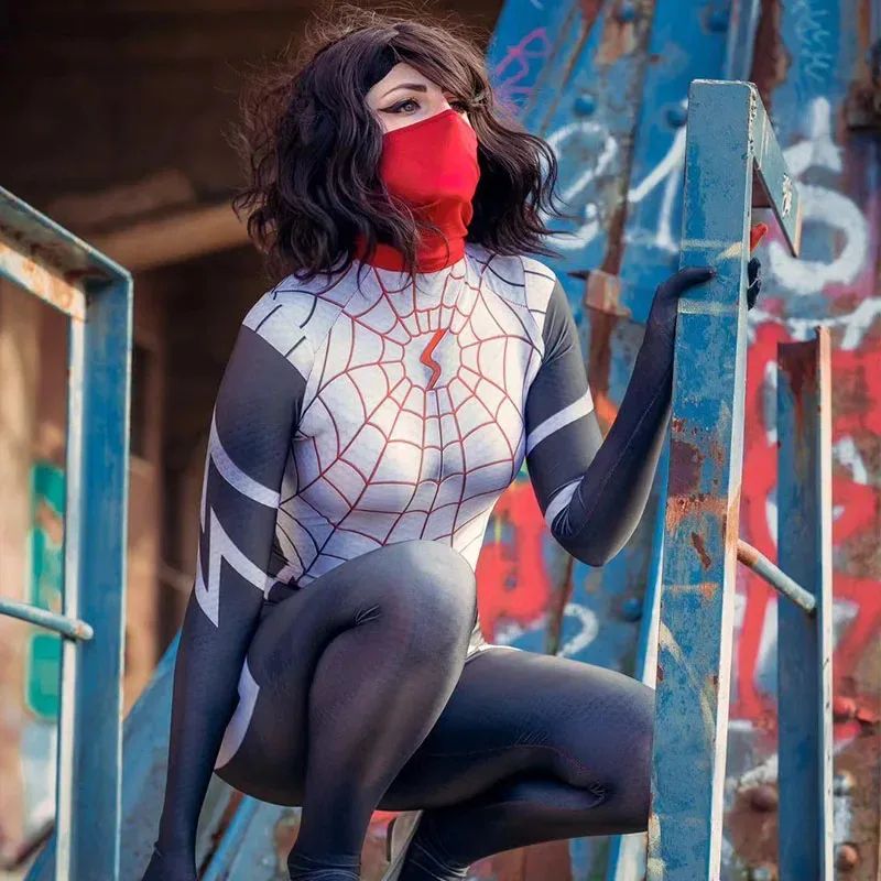 Cindy Moon Silk Cosplay Costume di seta per donna Supereroe Zentai Body Adulti Costumi di Halloween per donne adulte