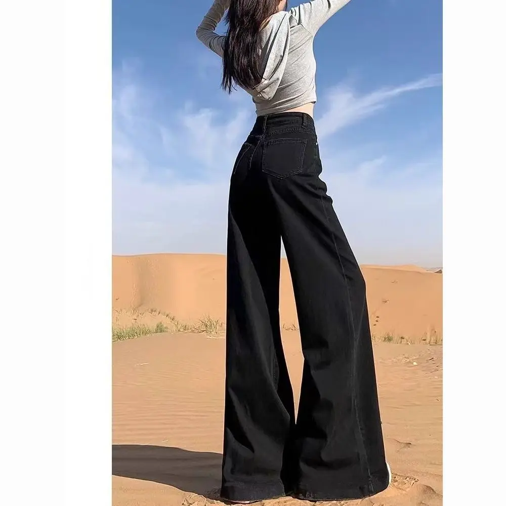 Wide Leg Pants Elastic Waist Womens Winter Plush Ribbed Lounge Homewear Warmth Elasticity Gentle Thickened Fleece Trousers Retro