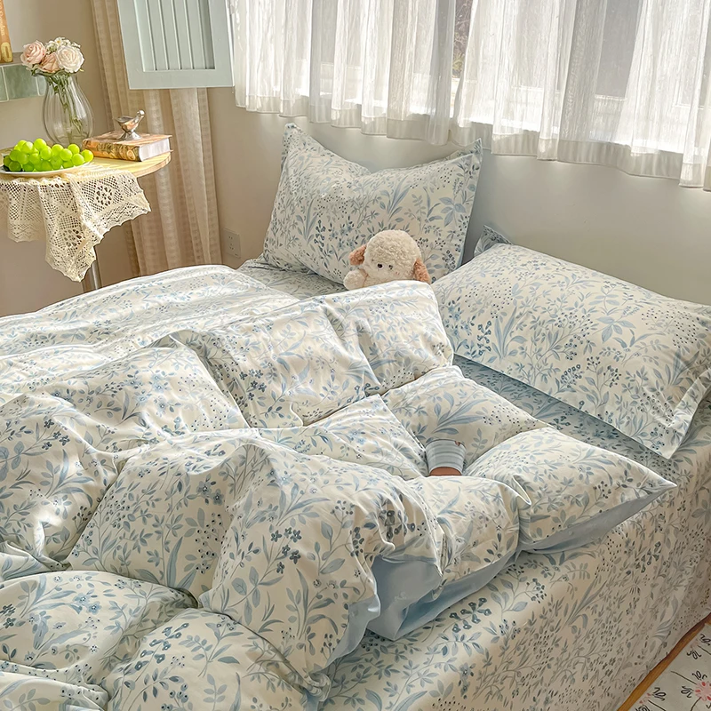 ربيع جديد 2026 أغطية لحاف زهور مطبوعة بالكامل من القطن أغطية مفروشات صديقة للبشرة وقابلة للتنفس 160X210 220X240 بدون كيس وسادة