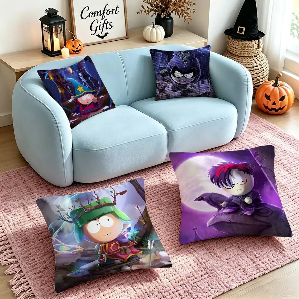 Funny S-South P-Park Square Double-Sided printed Pillow Case Bedroom Bedside Pillow Sofa Cushion Cover