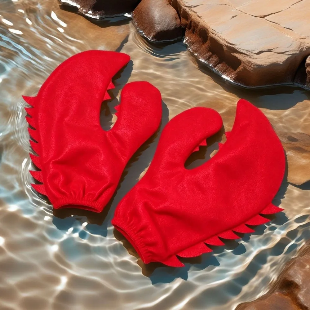 Creative Cartoon Crab Pliers Gloves Creative Funny Halloween Cosplay Gloves Polyester Halloween Costume Stage Performance