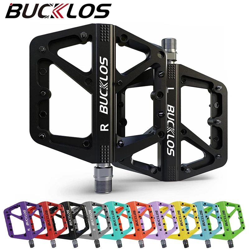 BUCKLOS Mountain Bike Pedals 9/16” Sealed Bearing Flat MTB Pedals Lightweight Nylon Fiber Road Bike Pedal Bicycle Accessories