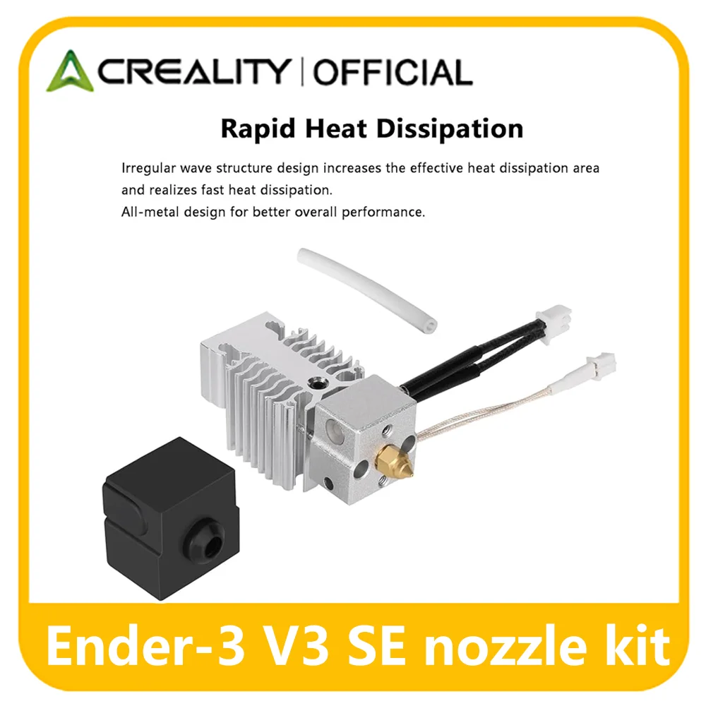 

Creality Ender-3 V3 SE Nozzle Kit Aluminum Radiator Heating Block High-Precision Thermistor Detection 3D Printer Accessories