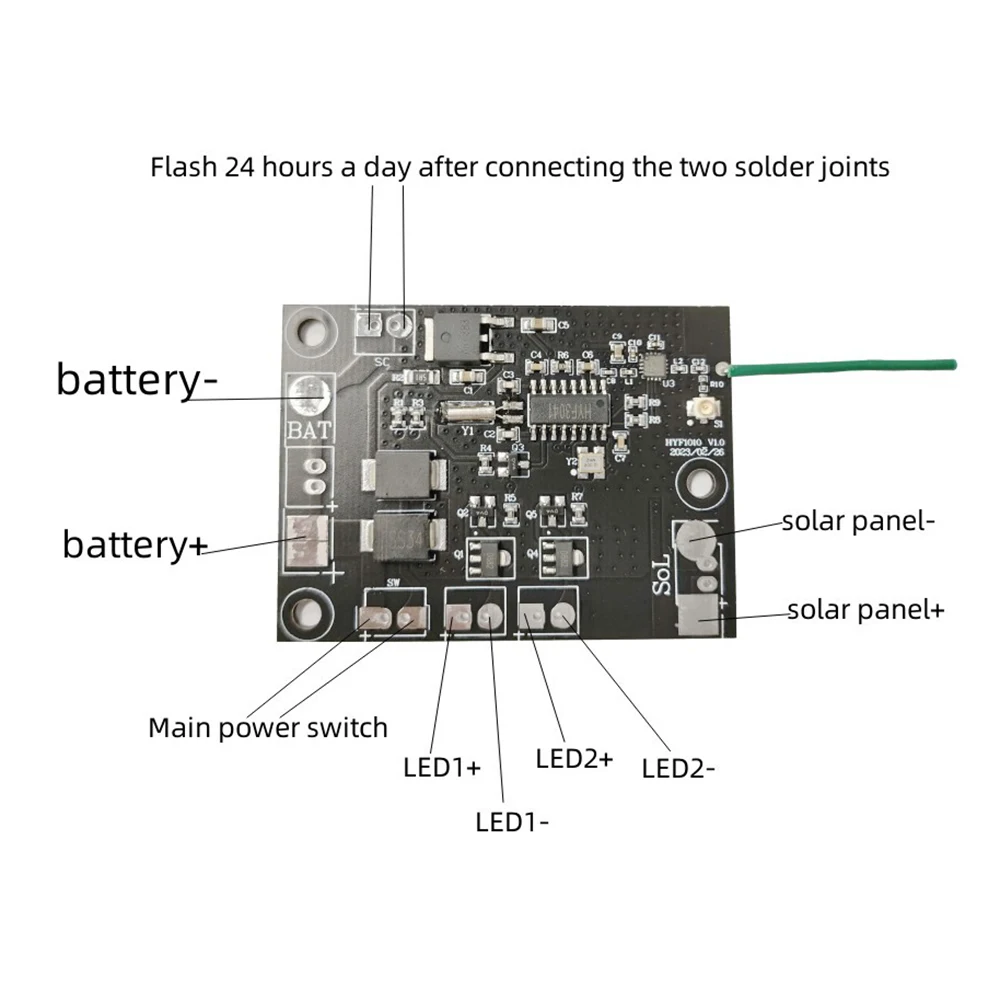 Solar Lamp Circuit Control Board 6V/7.4V/11.1V Wireless Synchronous Traffic Solar Yellow Flashing Lamp Control Module
