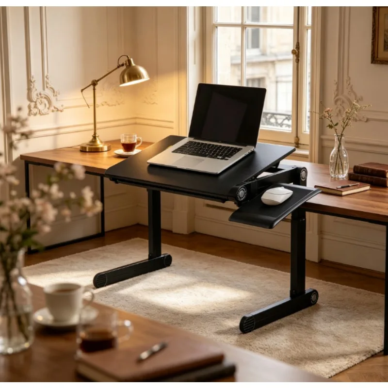 Adjustable Laptop Stand & Desk Riser, Foldable Bed & Couch Table, Height Adjustable, Portable for Office Study & Reading