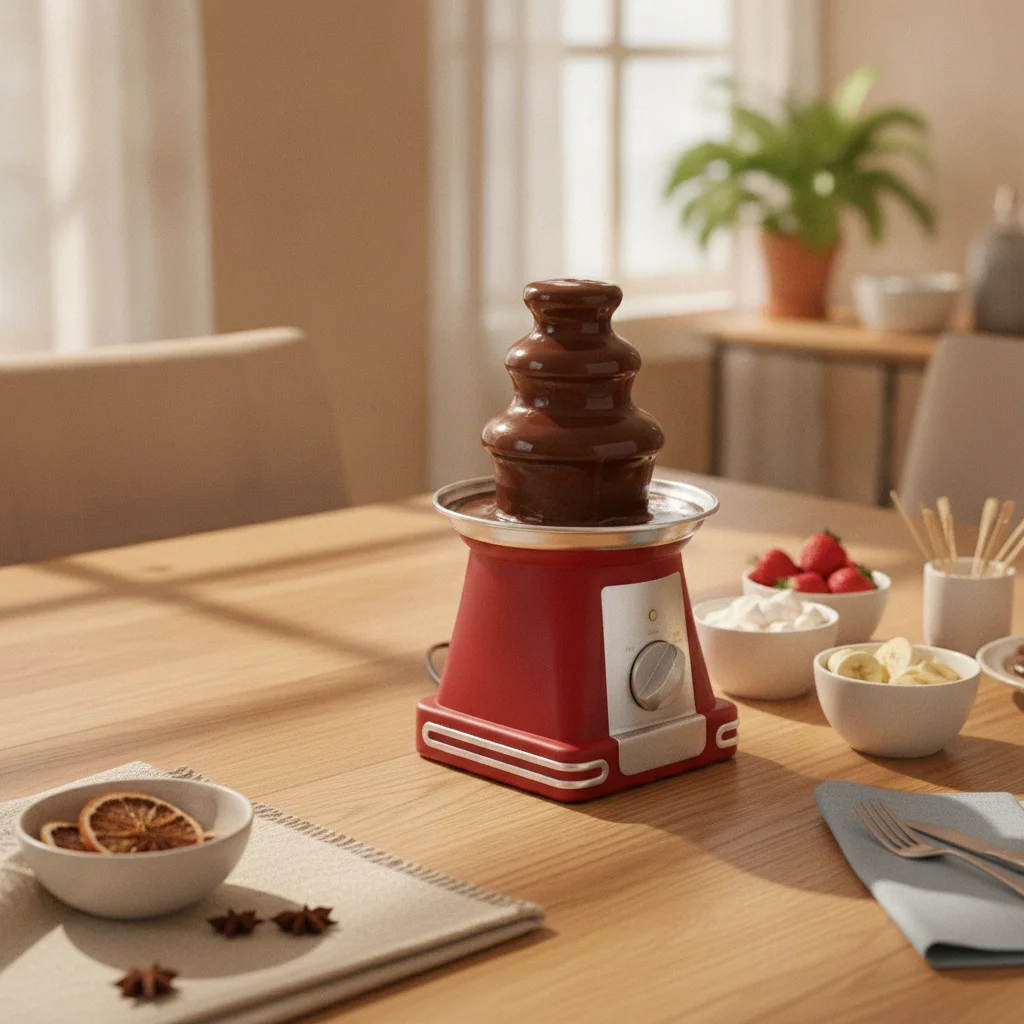 Chocolate Fountain Commercial - Tabletop Chocolate Fountain Rotary Selector 3-Tier