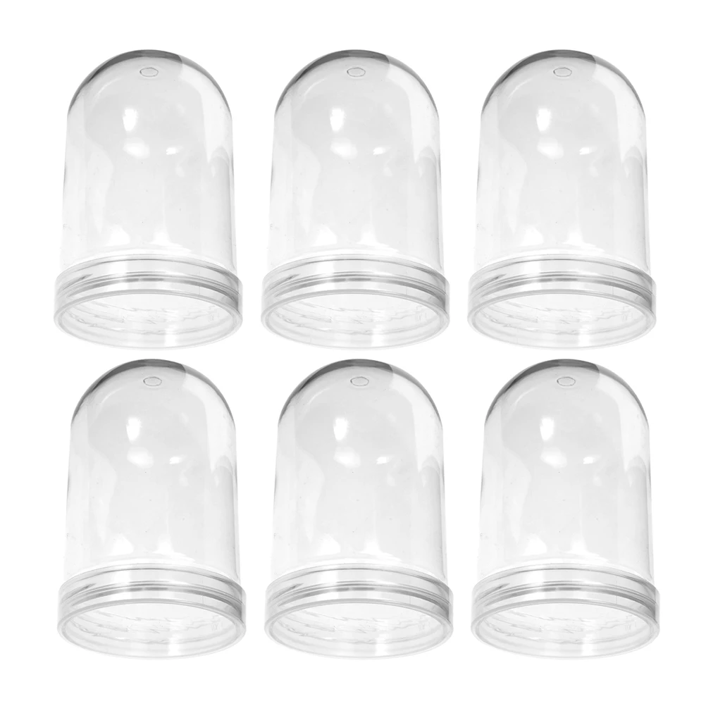 

6Pcs Clear Plastic Snow Globe Accessories DIY Globe Jar for Christmas Party Favors Homemade Ornaments Creative Gift Idea