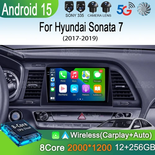 Android 15 Radio del coche para Hyundai Sonata 7 LF 2017 - 2019 reproductor de vídeo estéreo Multimedia navegación GPS inalámbrico Carplay Auto DSP