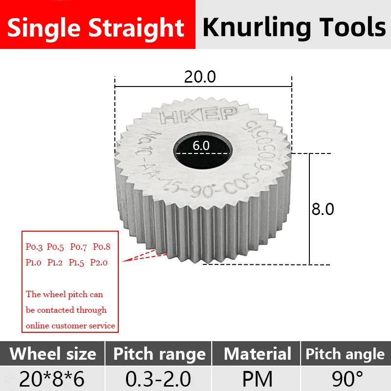 Imagem -03 - Hkep-single Straight Knurling Ferramentas para Torno Cnc 20*8*6 pm