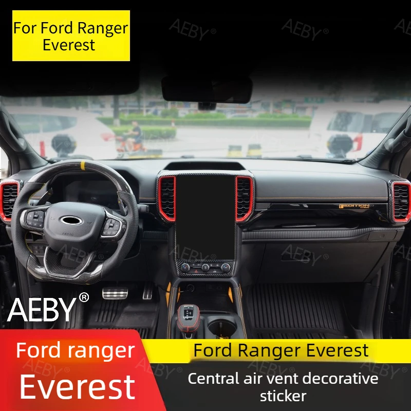 

For Ford Ranger Everest 2022-2026 Center navigation panel frames air conditioning vent trim,panel frame,Car interior accessories