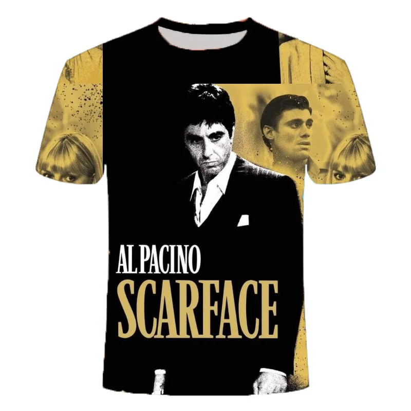 New Fashion Movie Scarface 3D Printed T-shirt Summer Men Women Casual Harajuku Style Tee shirt Oversized Street Kid Y2k Top