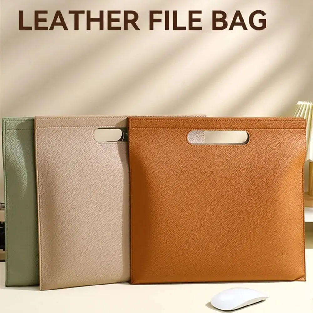 Document Organizer Heavy Leather Pouch Paper Organizer Large Capacity File Folders Pouch Storage Bag Archive Folder