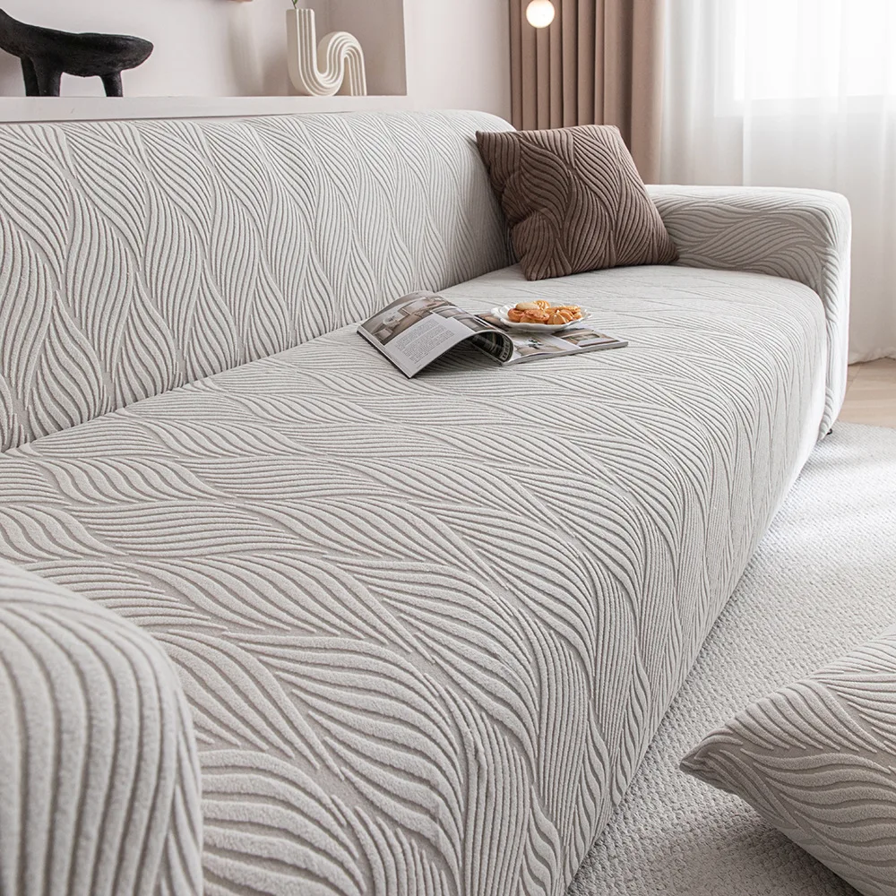 Full-wrap Universal Sofa Cover Lazy Stretch Straight Sofa Covers Jacquard Velvet Non-Slip Couch Slipcover Chaise Lounge Towel