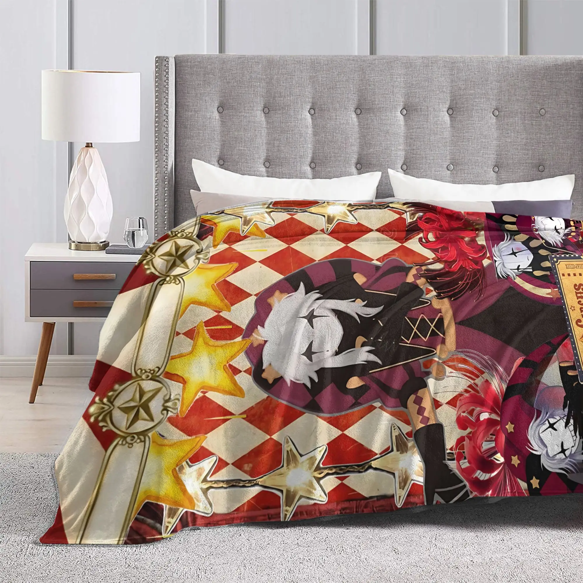 Customize Pierrotthefreakcircus Inspired Flannel Blanket - Soft, Comfortable, and Warm, Suitable for Sofa, Bed, Office, and Trav