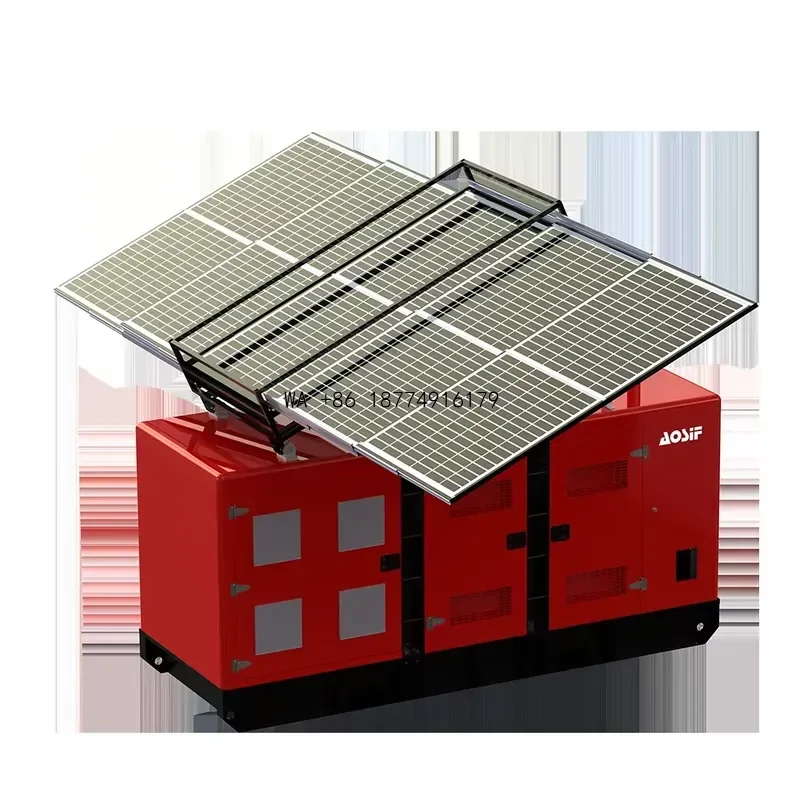 wmwmnu AOSIF Hybrid Solar Generator All in One LiFePO4 Battery Backup System for Remote Area Continuous Power Supply