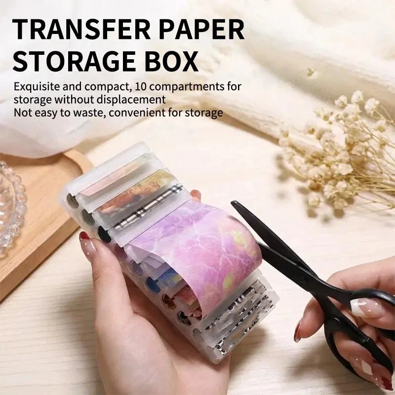 10 Grid Nail Transfer Paper 3D Printed Organizer Box Colorful Display Stand For Foil Sticker Storage Portable Nail Salon - view 3