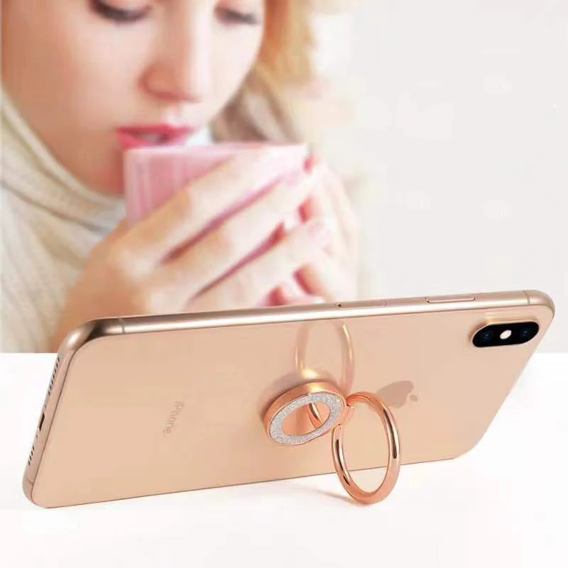 Universal Phone Ring Buckle Bracket Flash Drill Electroplating Ring Buckle Ultra-thin Magnetic Ring Buckle for IPhone Xiaomi