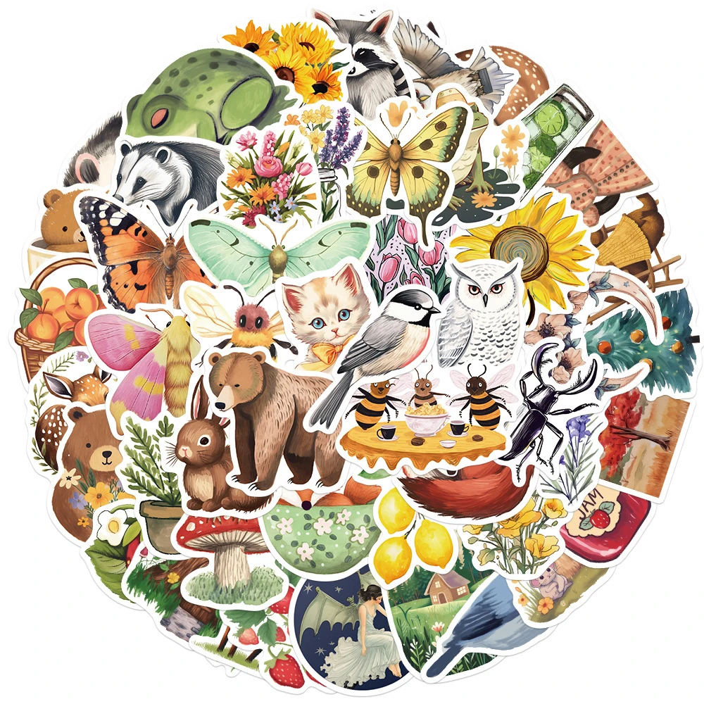 

10/30/50pcs Cute Cartoon Animal Graffiti Stickers Aesthetic Decals DIY Laptop Phone Suitcase Notebook Guitar Decoration Sticker