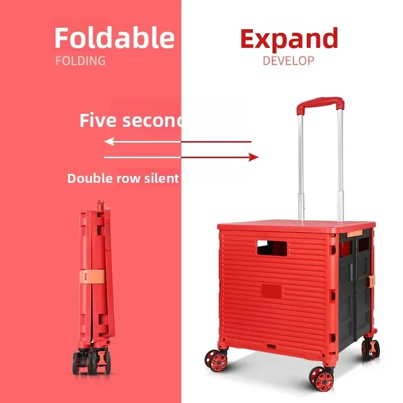 Multi-functional Silent wheel folding shopping cart household trolley trolley supermarket shopping cart