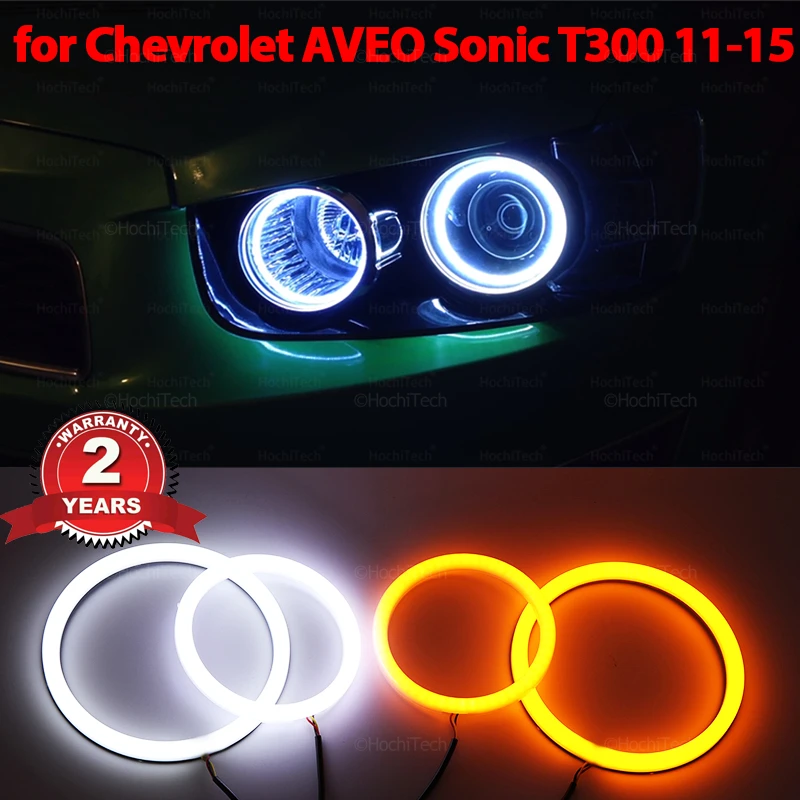 

Cotton LED Angel Eyes Halo Ring Lamps For Chevrolet AVEO Sonic T300 2011-2015 pre Facelift Ultra Bright Refit turn signal light