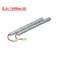 2Pack 8.4V 1600mAh 2/3A NiMH Battery with Mini Tamiya connector For Airsoft Guns Cyma AK47 AEG'S rosman Pulse R76