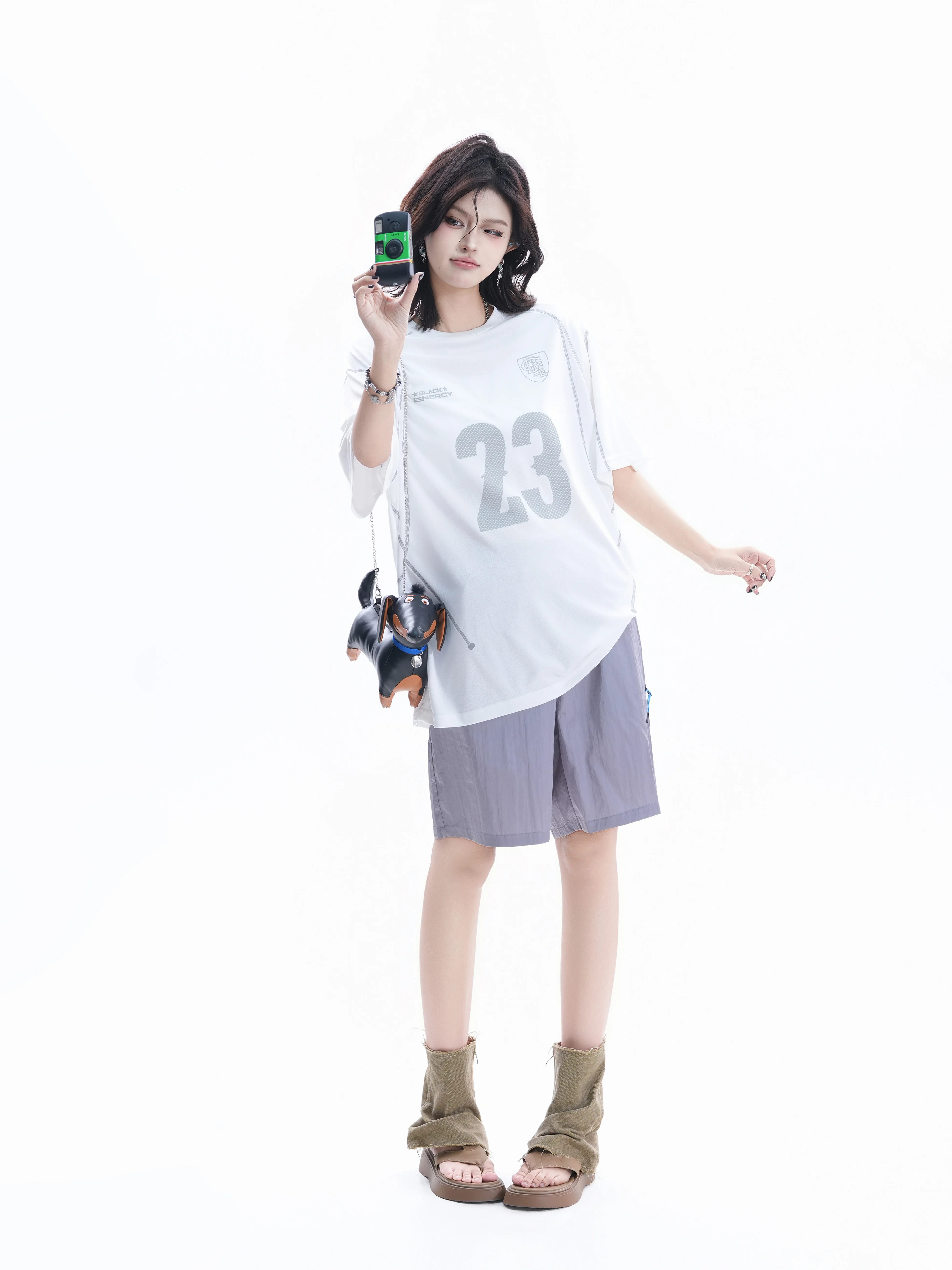 

Casual Style Mesh T-Shirt Women Summer Loose Slimming Digital Print Short Sleeve Top Trendy Couple's Shirt round Neck Pullover