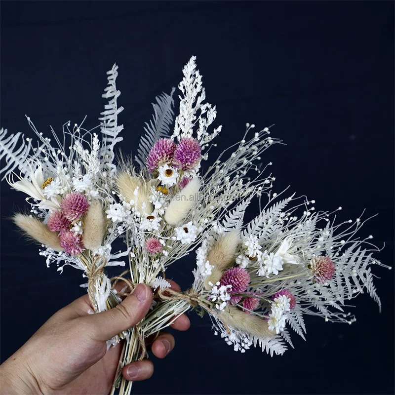 

Dry Flowers and Plant Mini Dried Bouquet Pampas Grass,Bunny Tails Small Flowers for Flower Arrangements Boho Wedding Home Decor